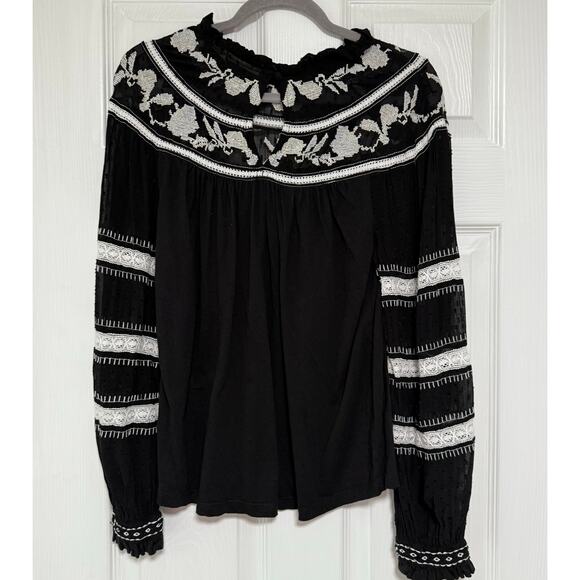 Maeve Anthropologie Women's Black Winona Lace Top Size Small - Picture 12 of 12
